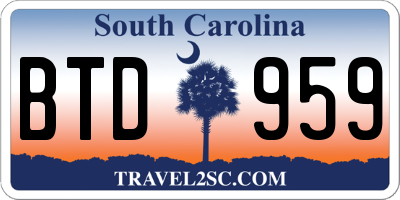 SC license plate BTD959