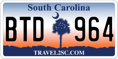 SC license plate BTD964