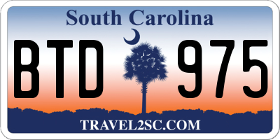 SC license plate BTD975