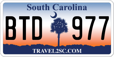 SC license plate BTD977