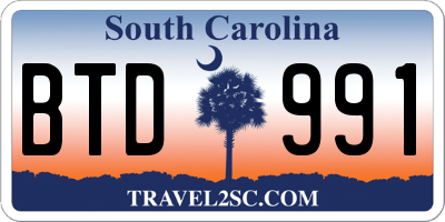 SC license plate BTD991