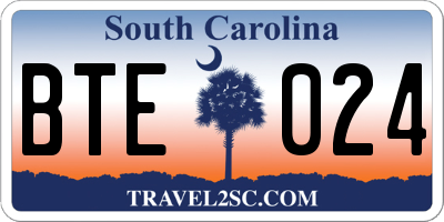 SC license plate BTE024