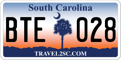 SC license plate BTE028