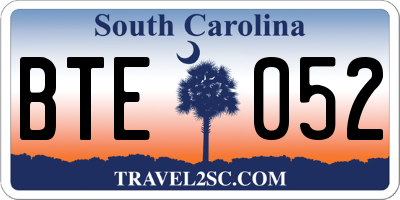 SC license plate BTE052