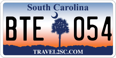 SC license plate BTE054