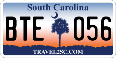SC license plate BTE056