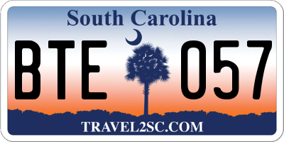 SC license plate BTE057