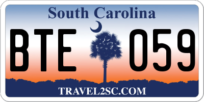 SC license plate BTE059