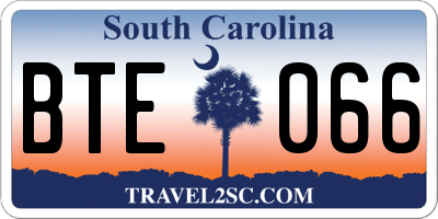 SC license plate BTE066