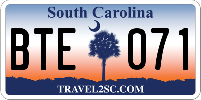 SC license plate BTE071