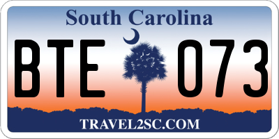SC license plate BTE073