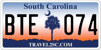 SC license plate BTE074