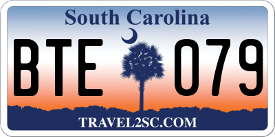 SC license plate BTE079