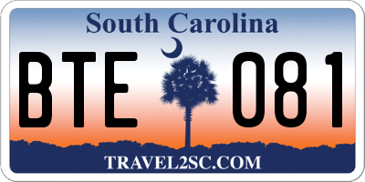 SC license plate BTE081
