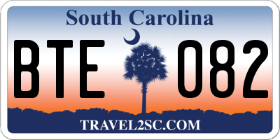 SC license plate BTE082