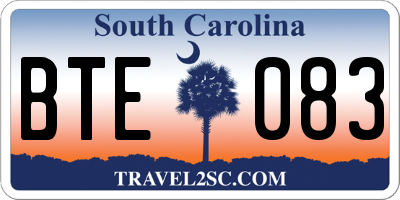 SC license plate BTE083