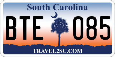 SC license plate BTE085