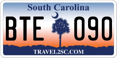 SC license plate BTE090