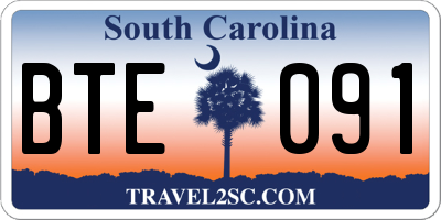 SC license plate BTE091