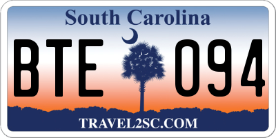 SC license plate BTE094