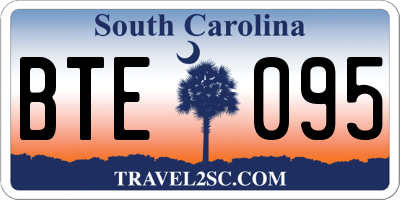 SC license plate BTE095