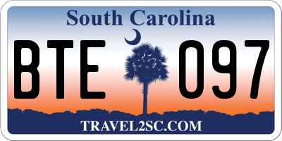 SC license plate BTE097