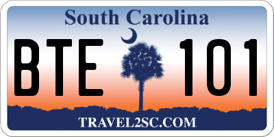SC license plate BTE101