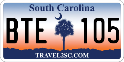 SC license plate BTE105