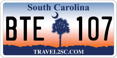 SC license plate BTE107