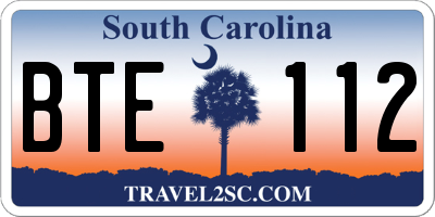 SC license plate BTE112