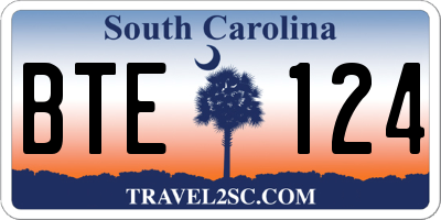 SC license plate BTE124