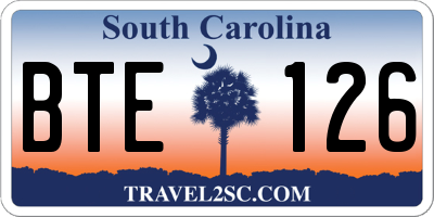 SC license plate BTE126