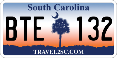 SC license plate BTE132
