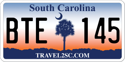 SC license plate BTE145