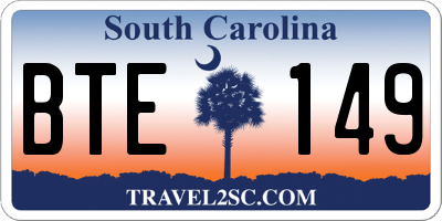 SC license plate BTE149