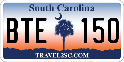 SC license plate BTE150