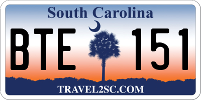 SC license plate BTE151