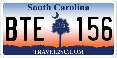 SC license plate BTE156