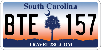 SC license plate BTE157