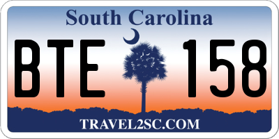 SC license plate BTE158