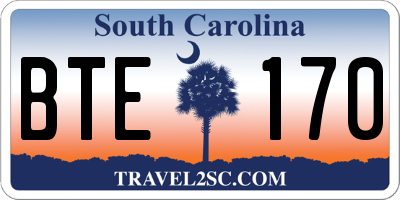 SC license plate BTE170