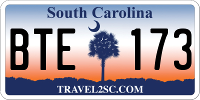SC license plate BTE173