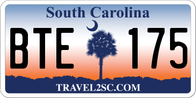 SC license plate BTE175