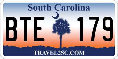 SC license plate BTE179