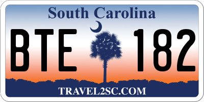 SC license plate BTE182