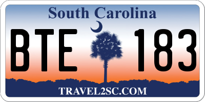 SC license plate BTE183