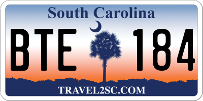 SC license plate BTE184
