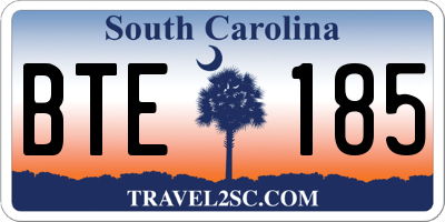 SC license plate BTE185