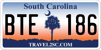 SC license plate BTE186