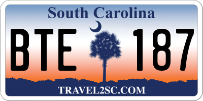 SC license plate BTE187